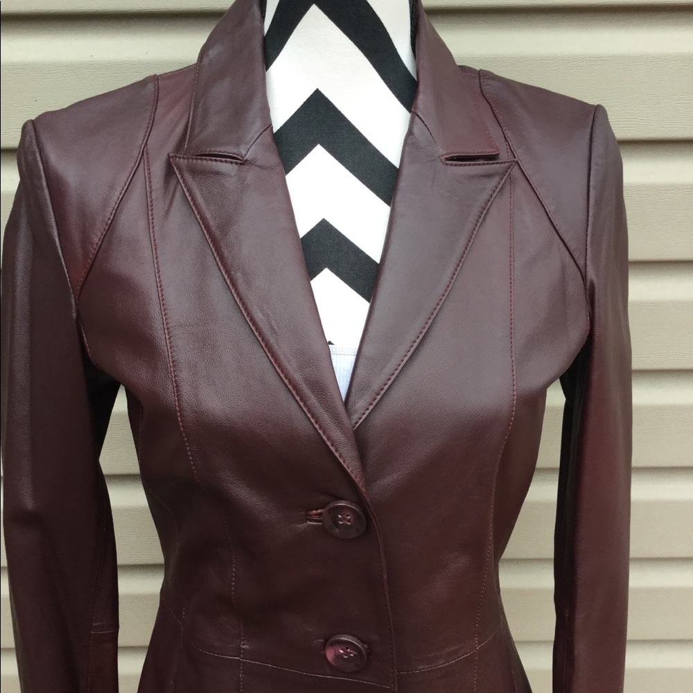 New Neiman Marcus Exclusive Fitted Leather Blazer - Picture 2 of 11